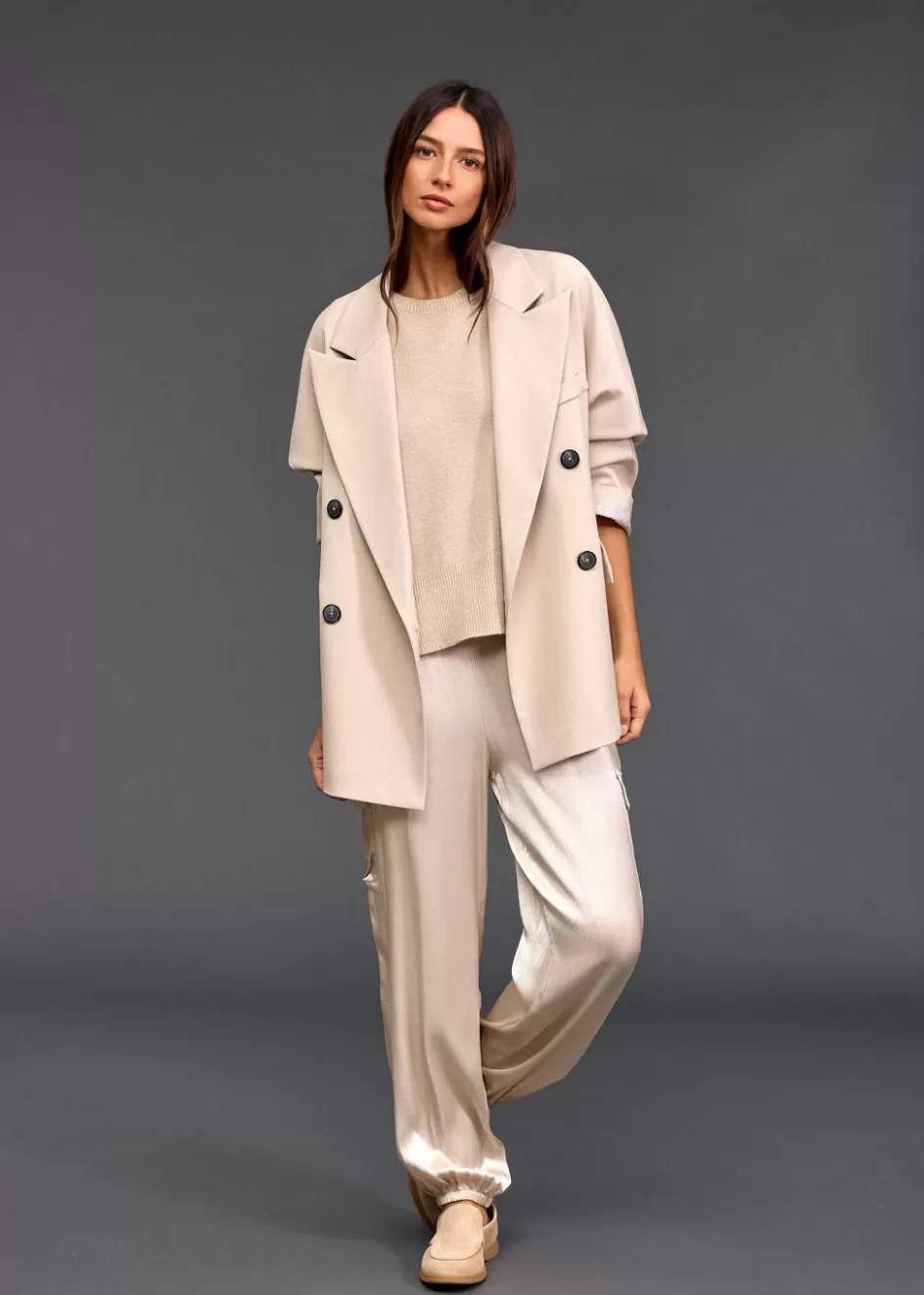 Lauren Vidal Vestes & Manteaux-BLAZER OVERSIZE FALONE Sand