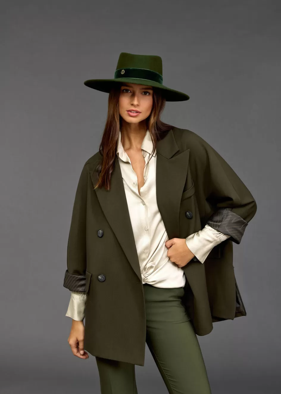 Lauren Vidal Vestes & Manteaux-BLAZER OVERSIZE FALONE Bronze