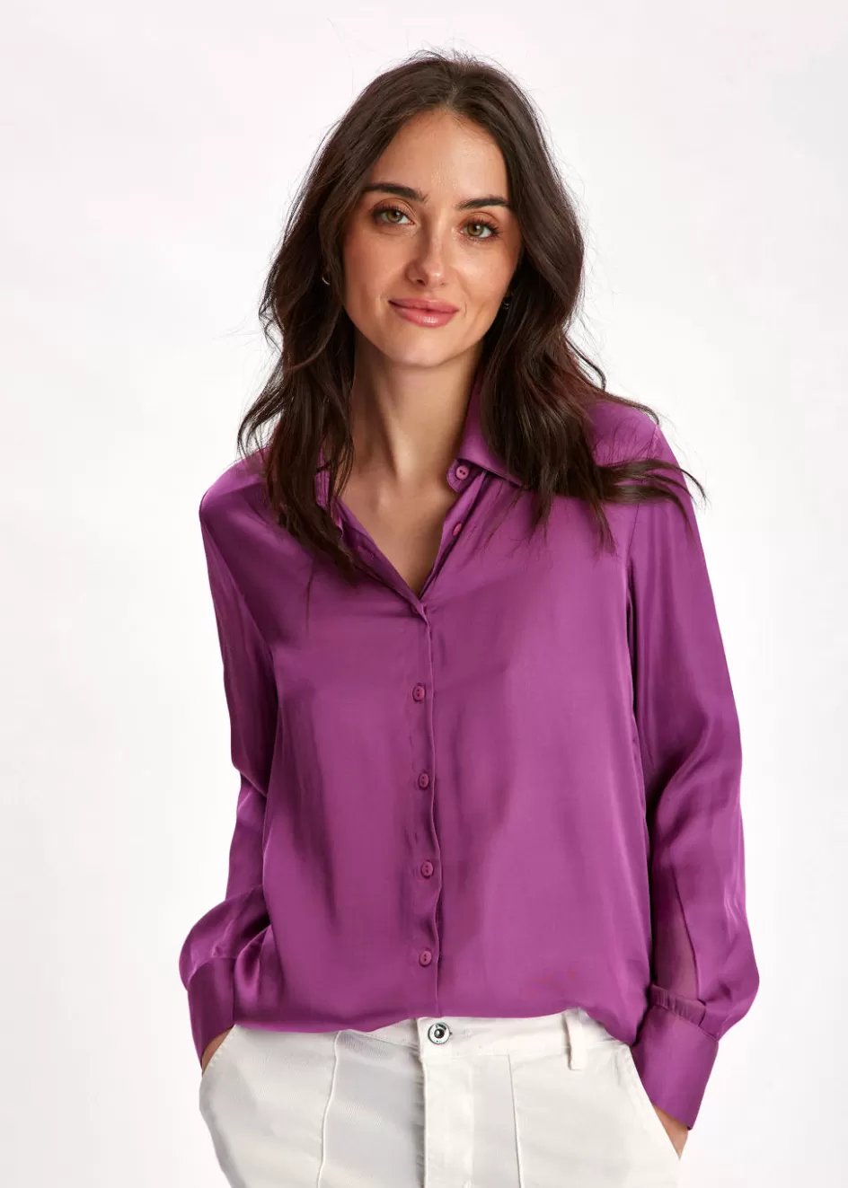 Lauren Vidal Chemises & Blouses-CHEMISE BASIQUE Lilas