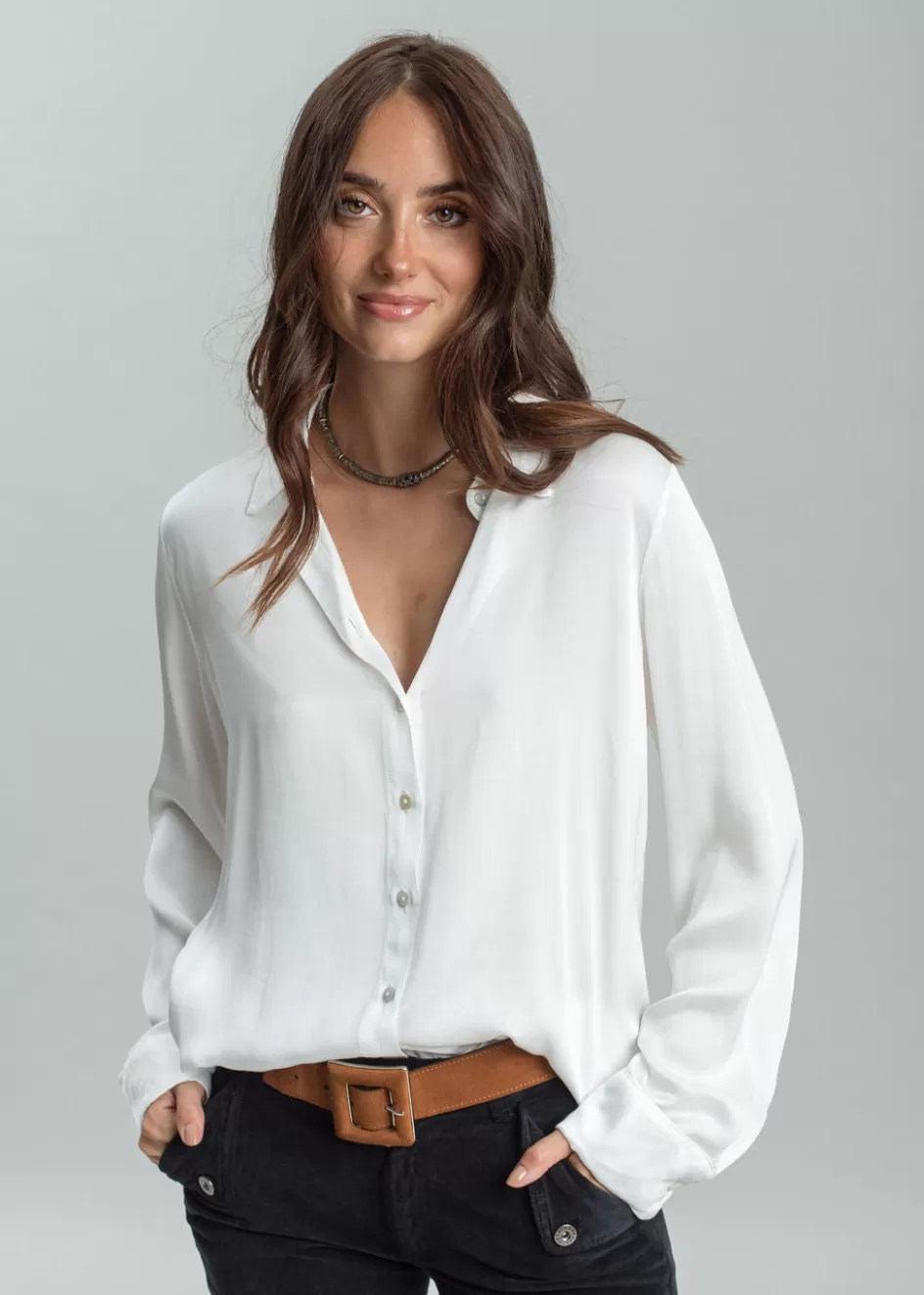 Lauren Vidal Chemises & Blouses-CHEMISE BASIQUE Ecru