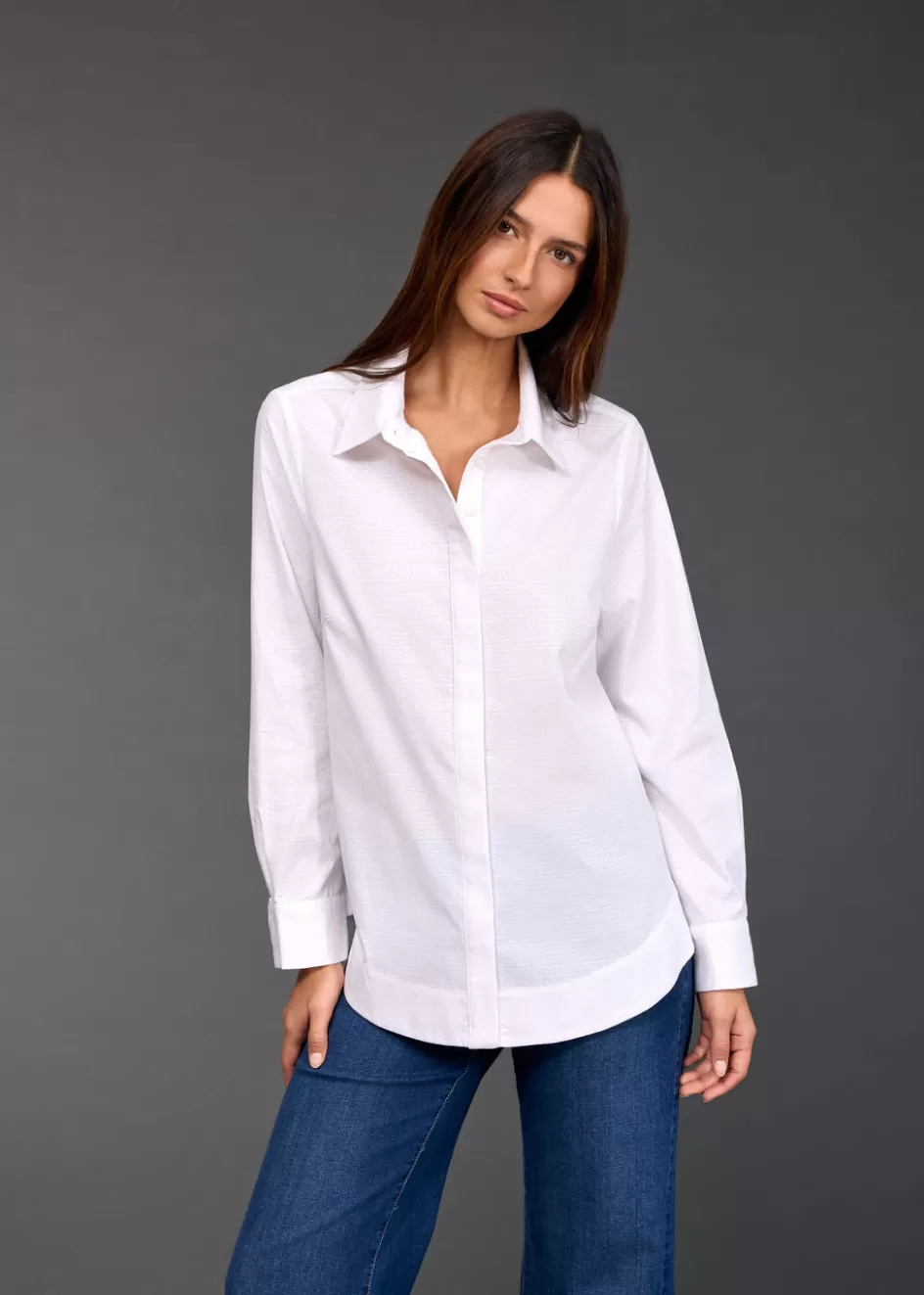 Lauren Vidal Chemises & Blouses-CHEMISE POPELINE LANSA Blanc