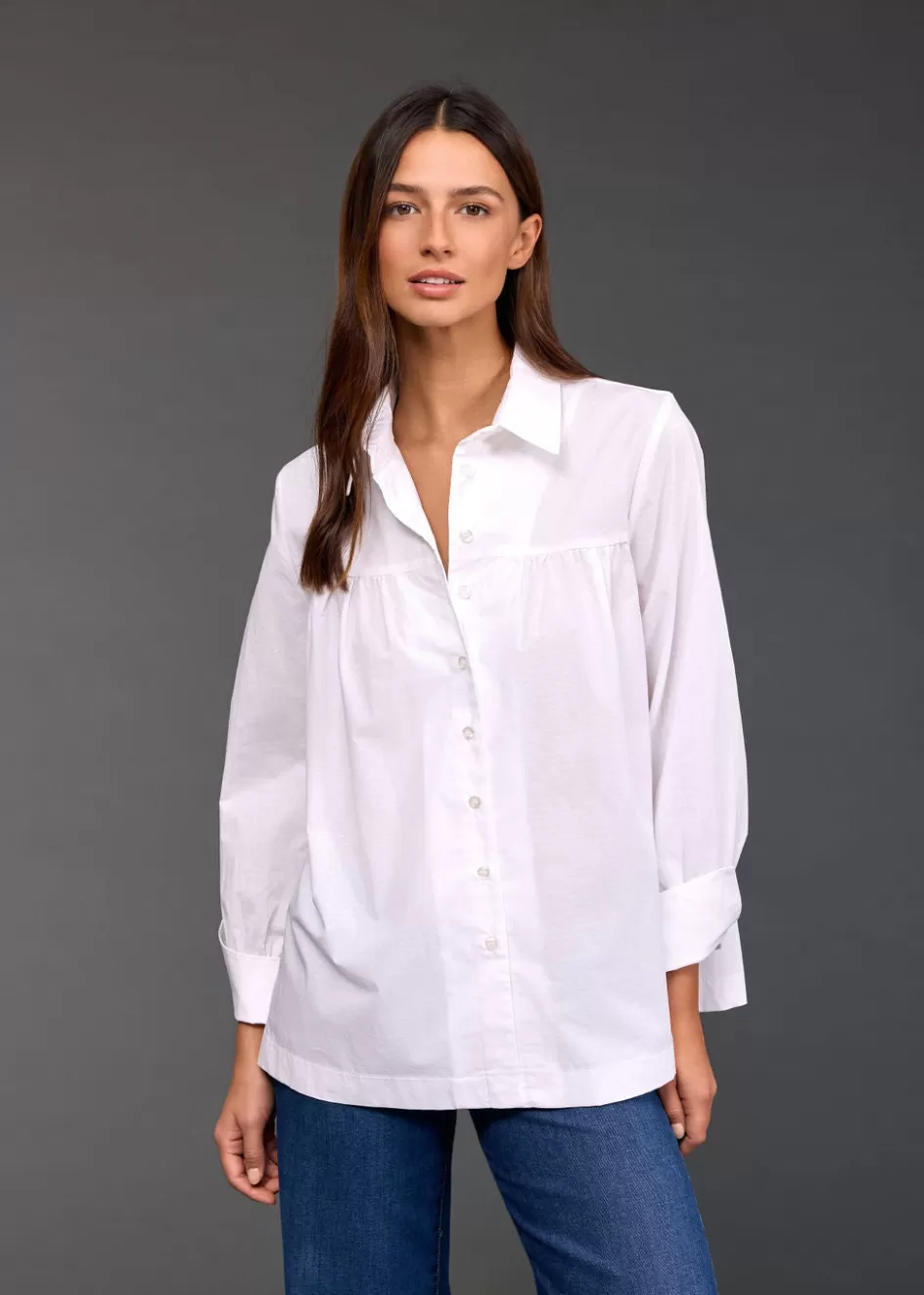 Lauren Vidal Chemises & Blouses-CHEMISE POPELINE RISA Blanc