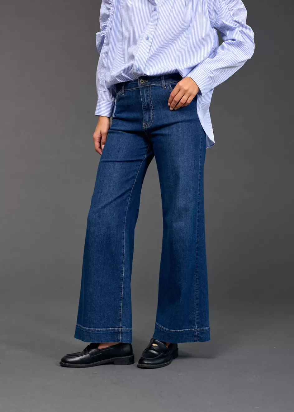 Lauren Vidal Pantalons-JEAN 7/8ÈME LARGE PIA Denim