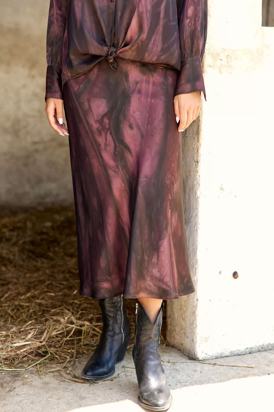 Lauren Vidal Robes & Jupes-JUPE FITTÉE EN TIE AND DYE RIZZO Etna