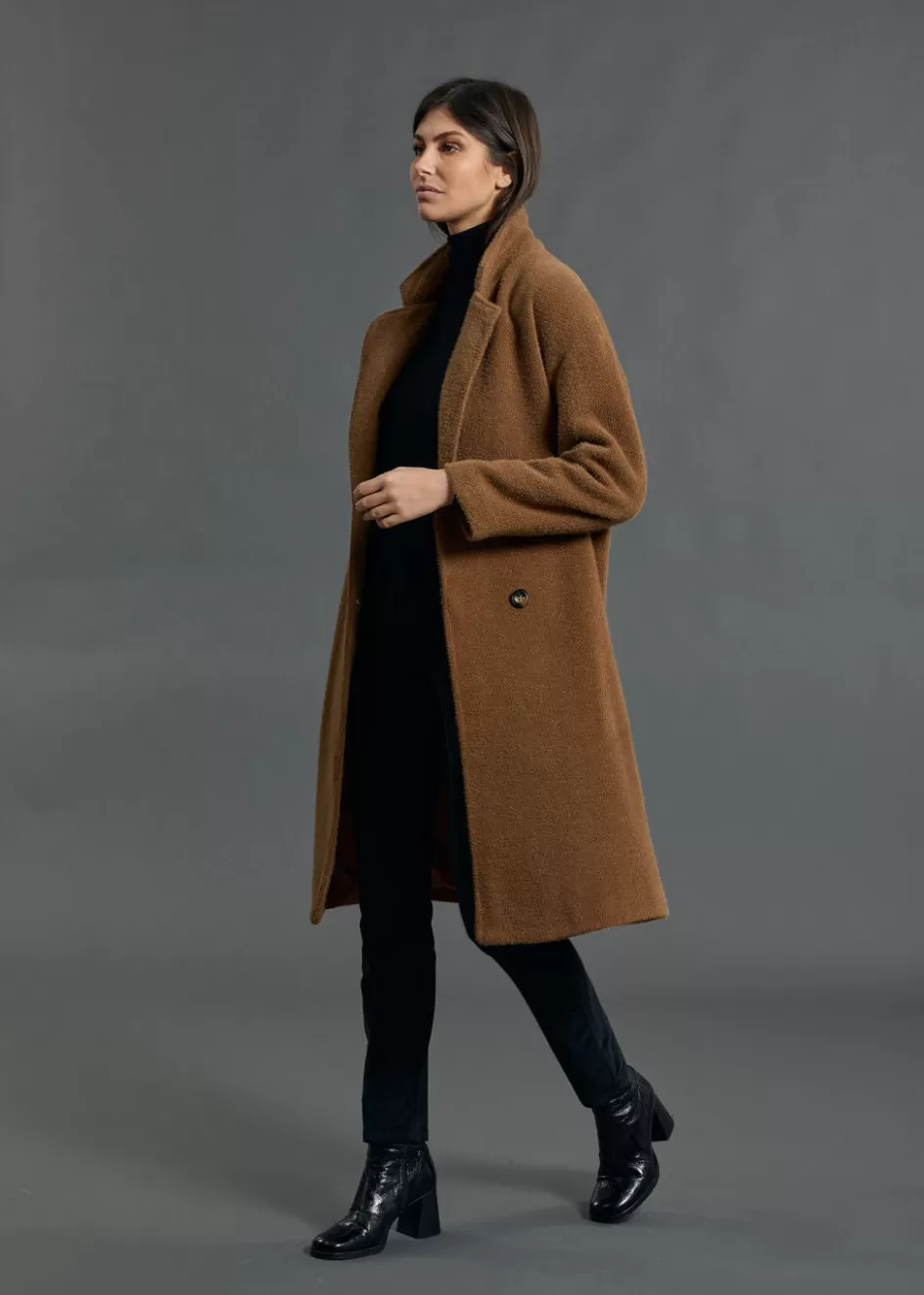 Lauren Vidal Vestes & Manteaux-MANTEAU FLUIDE PABLO Camel