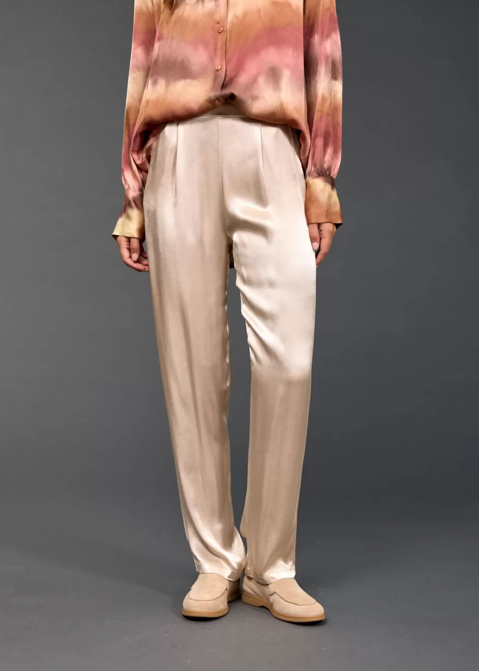 Lauren Vidal Pantalons-PANTALON DROIT OLGA Creme