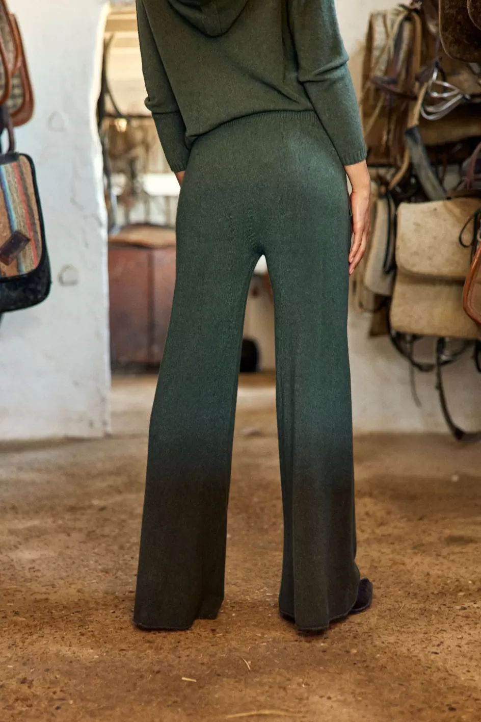 Lauren Vidal Pantalons-PANTALON JOGGING EN MAILLE RAQUEL Green