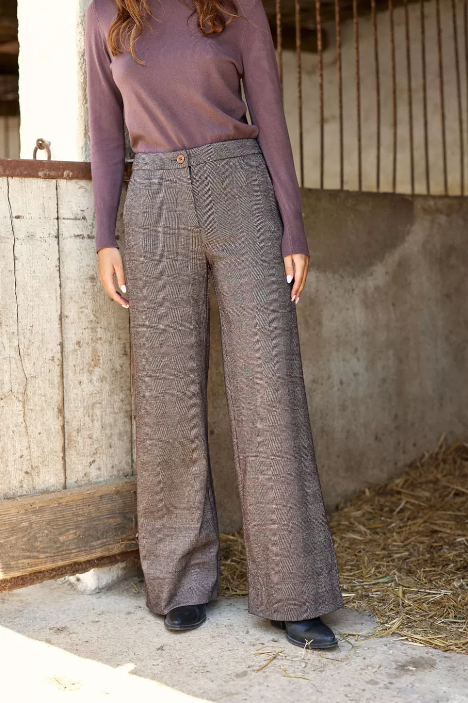 Lauren Vidal Pantalons-PANTALON 7/8ÈME MEVA Raisin