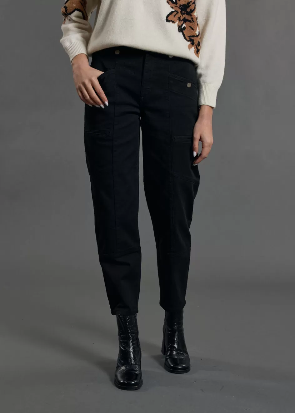 Lauren Vidal Pantalons-PANTALON MOM DIEGO Noir