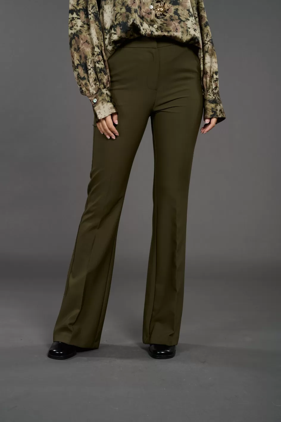 Lauren Vidal Pantalons-PANTALON SOUPLE EVASE JUDY Bronze