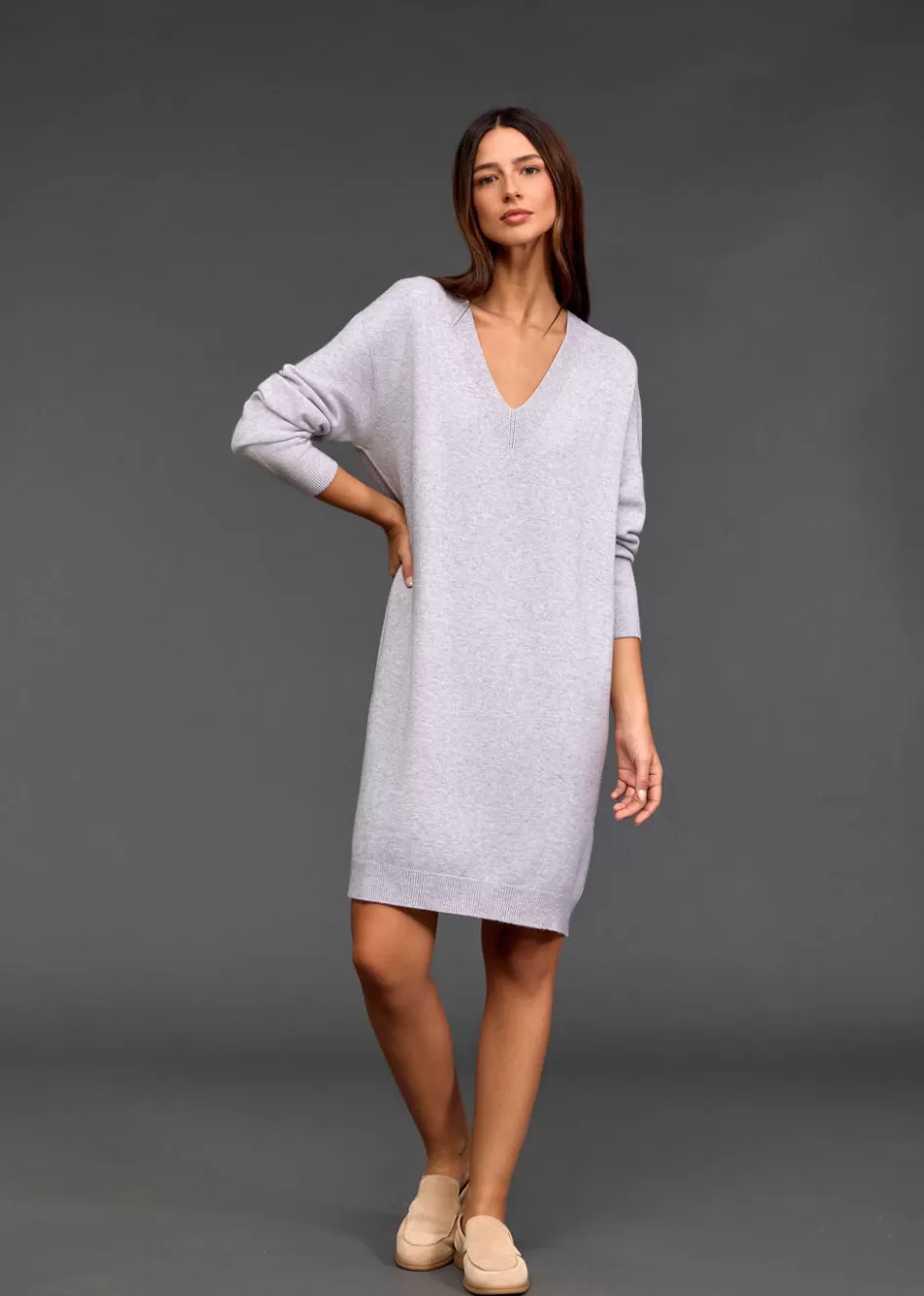 Lauren Vidal Robes & Jupes-Robe courte en maille Vinka Grey