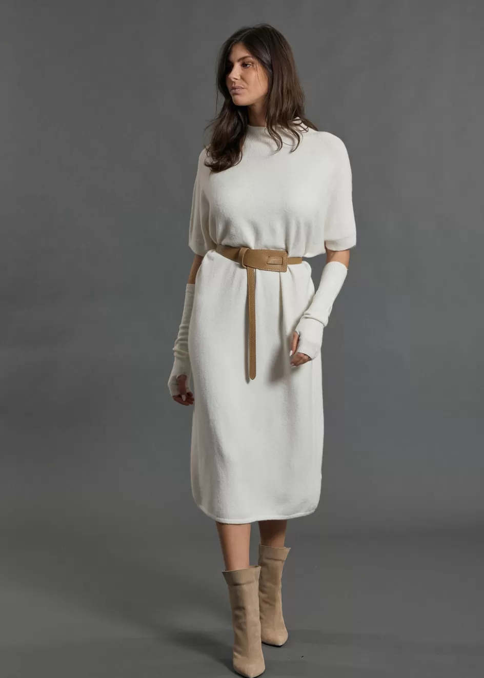 Lauren Vidal Robes & Jupes-Robe longue en laine NUMA Ecru