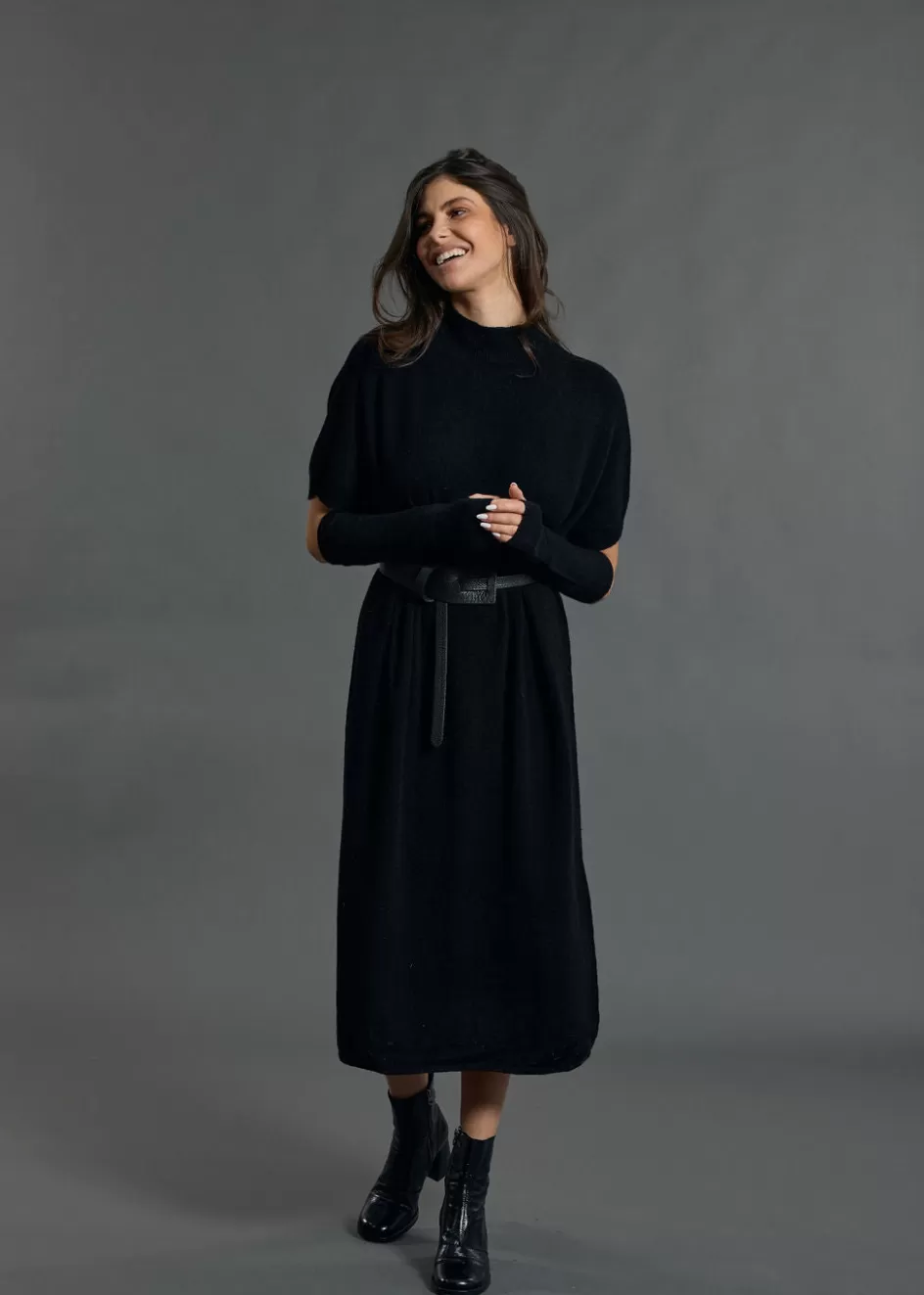 Lauren Vidal Robes & Jupes-Robe longue en laine NUMA Noir