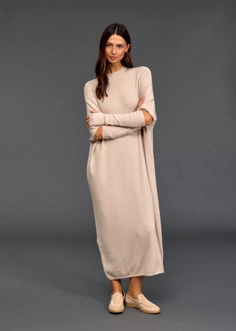 Lauren Vidal Robes & Jupes-Robe longue en laine NUMA Sable