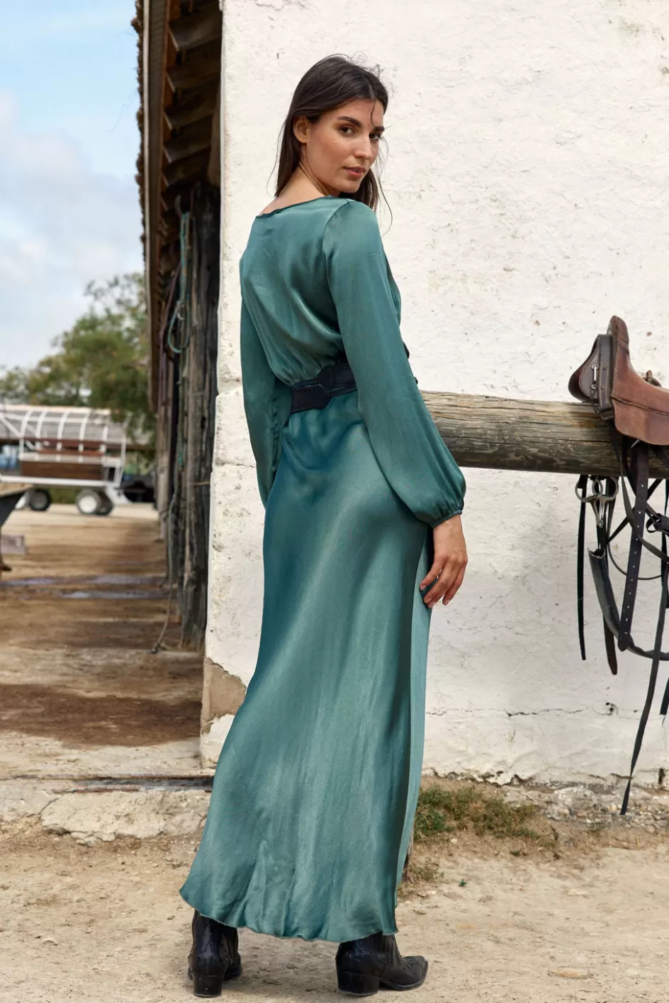 Lauren Vidal Robes & Jupes-ROBE LONGUE FITTÉE KIMI Green