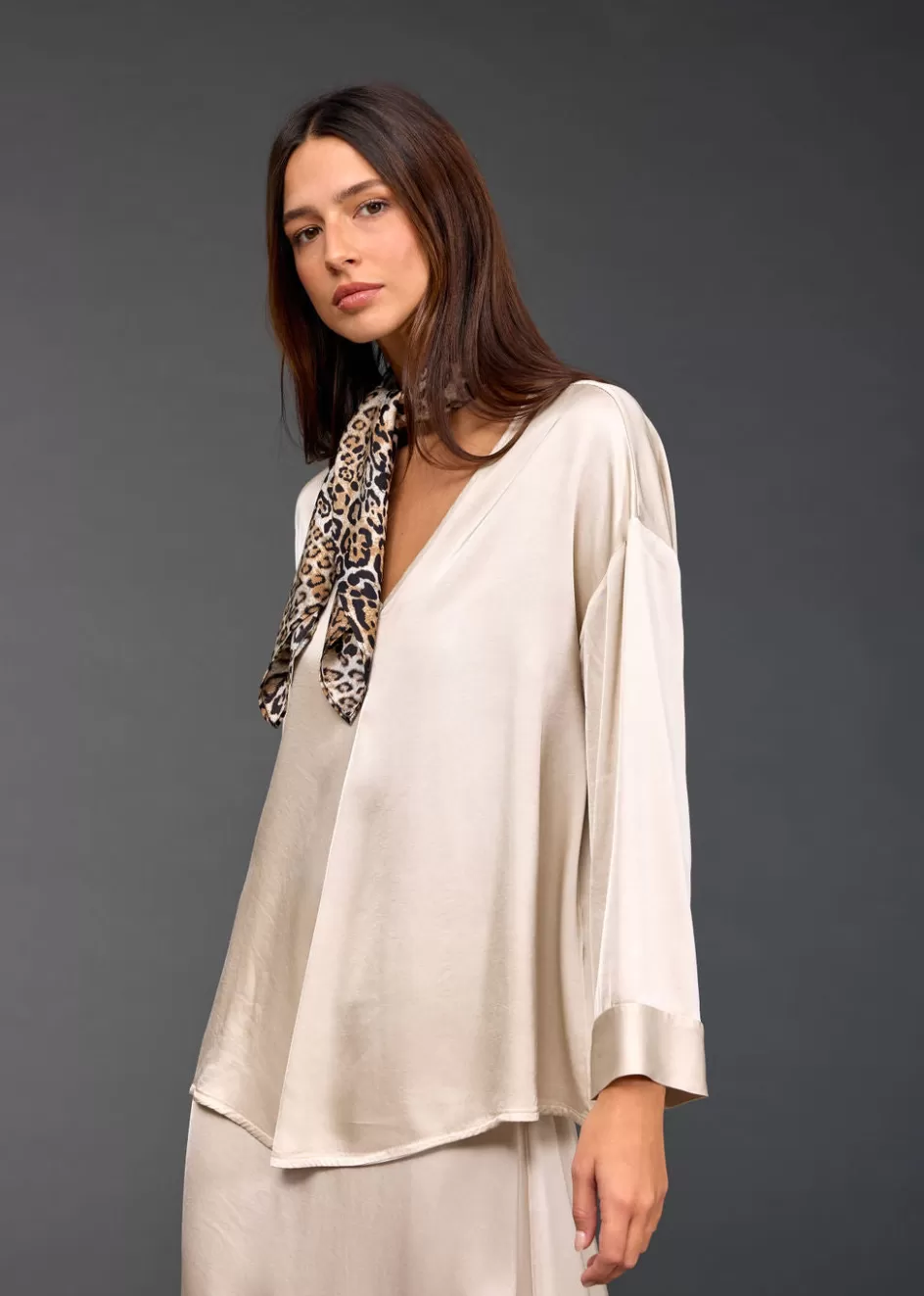 Lauren Vidal Chemises & Blouses-TOP ÉVASÉ CLEM Creme