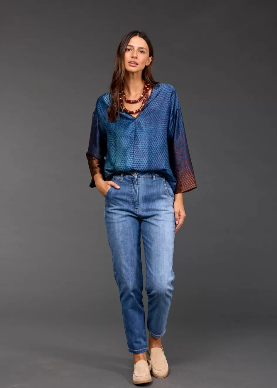 Lauren Vidal Chemises & Blouses-TOP ÉVASÉ IMPRIMÉ DÉGRADÉ LEONE Sunday